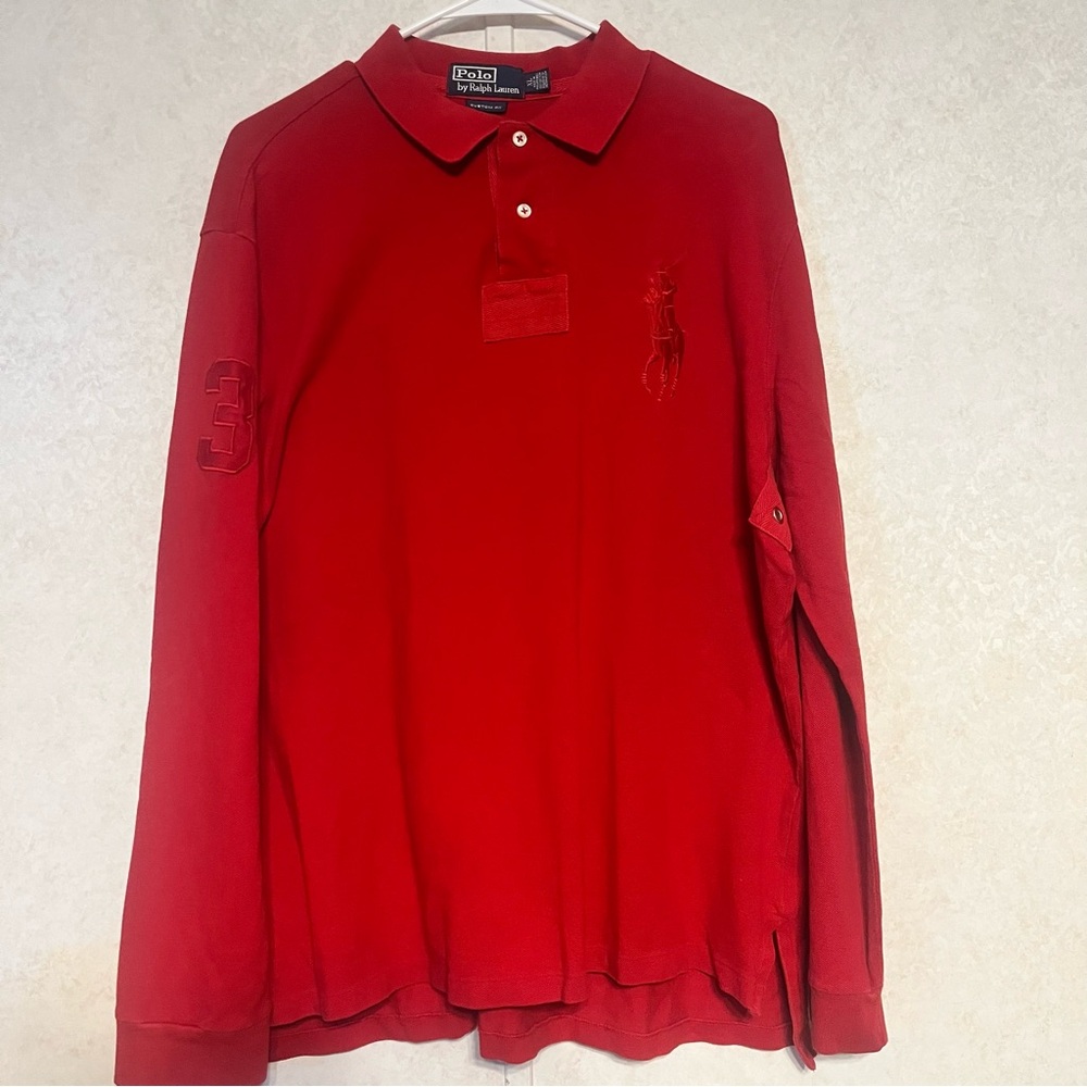 Ralph Lauren Red Long Sleeve‎ Polo Shirt